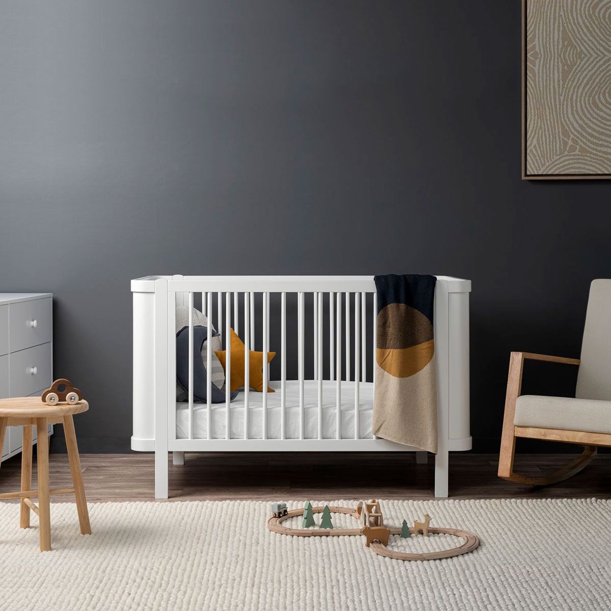 Orlando Contemporary Cot White Baby Cots Nursery Furniture