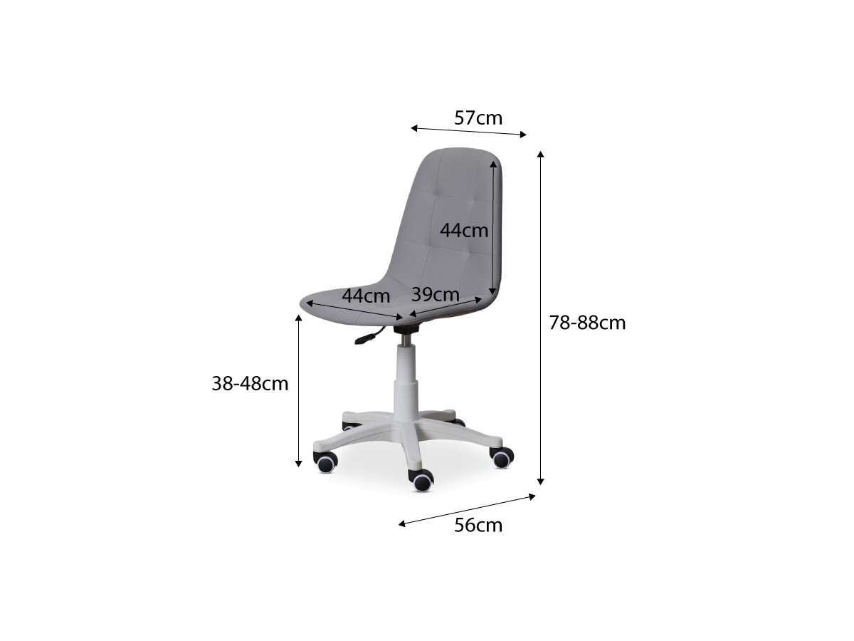 Stevie Desk Chair - Grey | Office Furniture | Mocka NZ