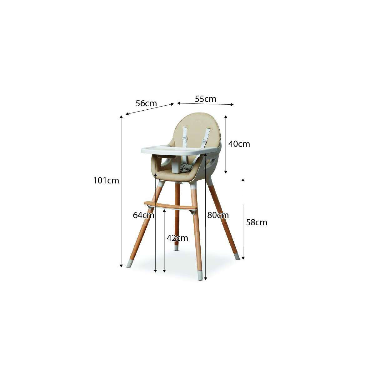 Aiden Highchair - Latte | Baby | Mocka NZ