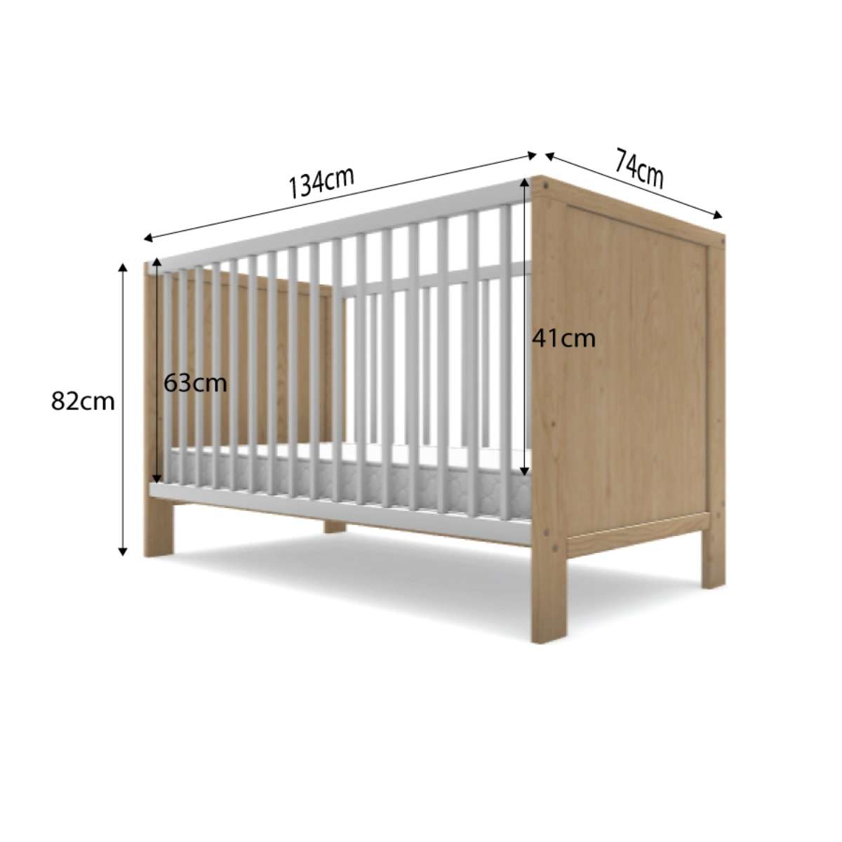 Aspiring Classic Cot - White/Natural - Mocka New Zealand