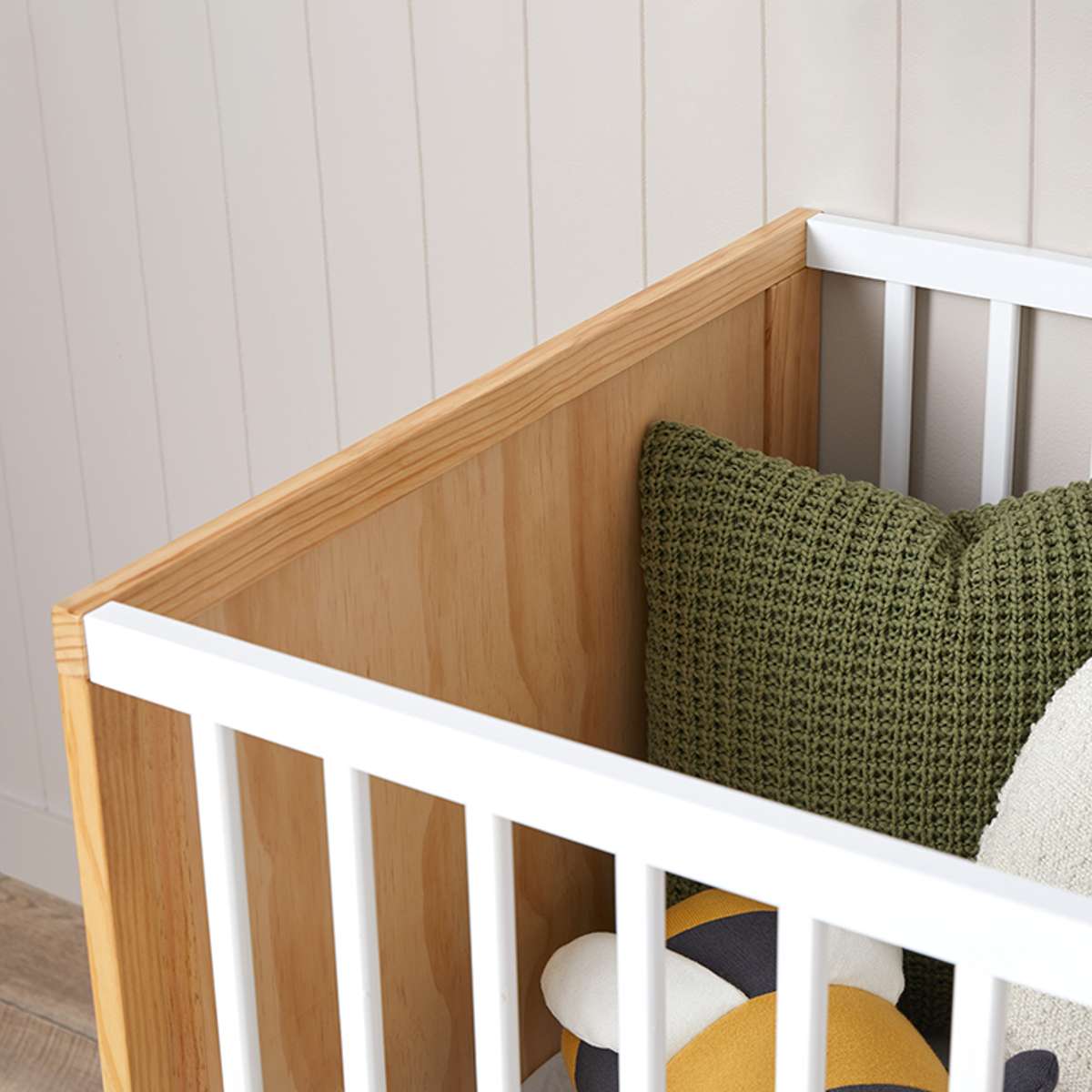 Aspiring Classic Cot - White/Natural - Mocka New Zealand