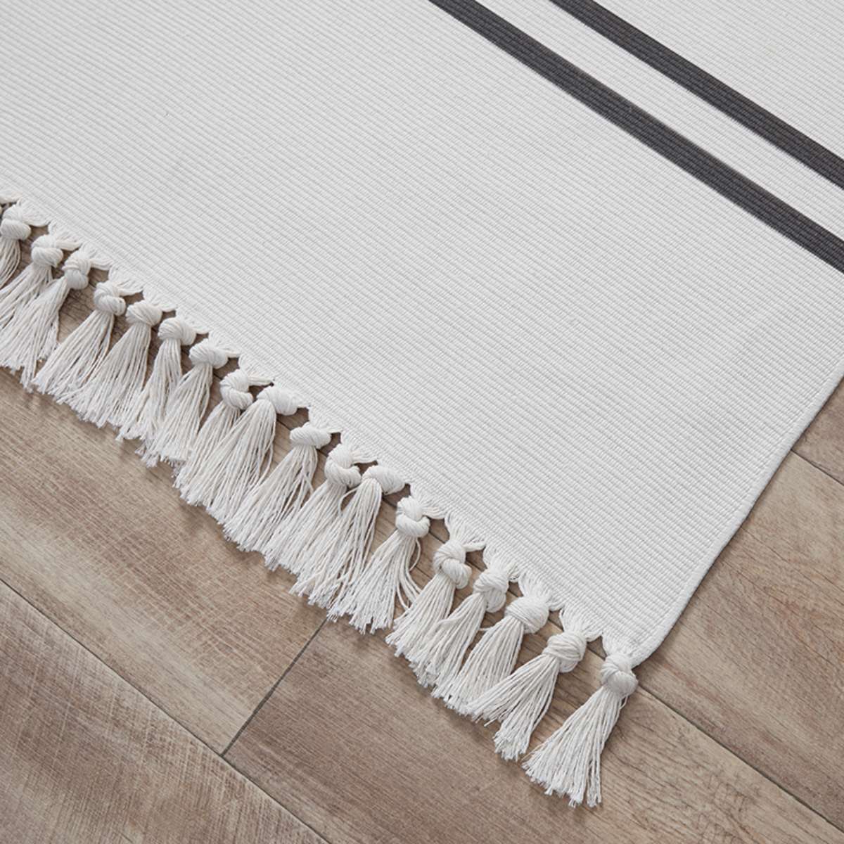 Kobie Cotton Blend Striped Floor Rug Large | Decor