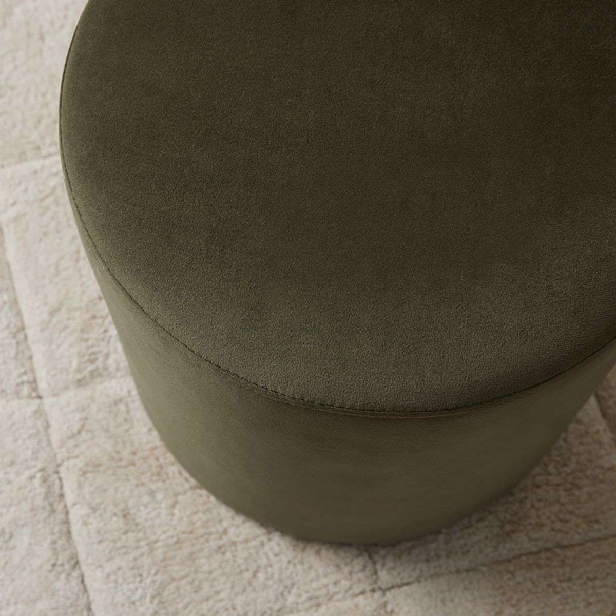 Velvet Ottoman Small Olive Green | Home Furniture | Mocka NZ