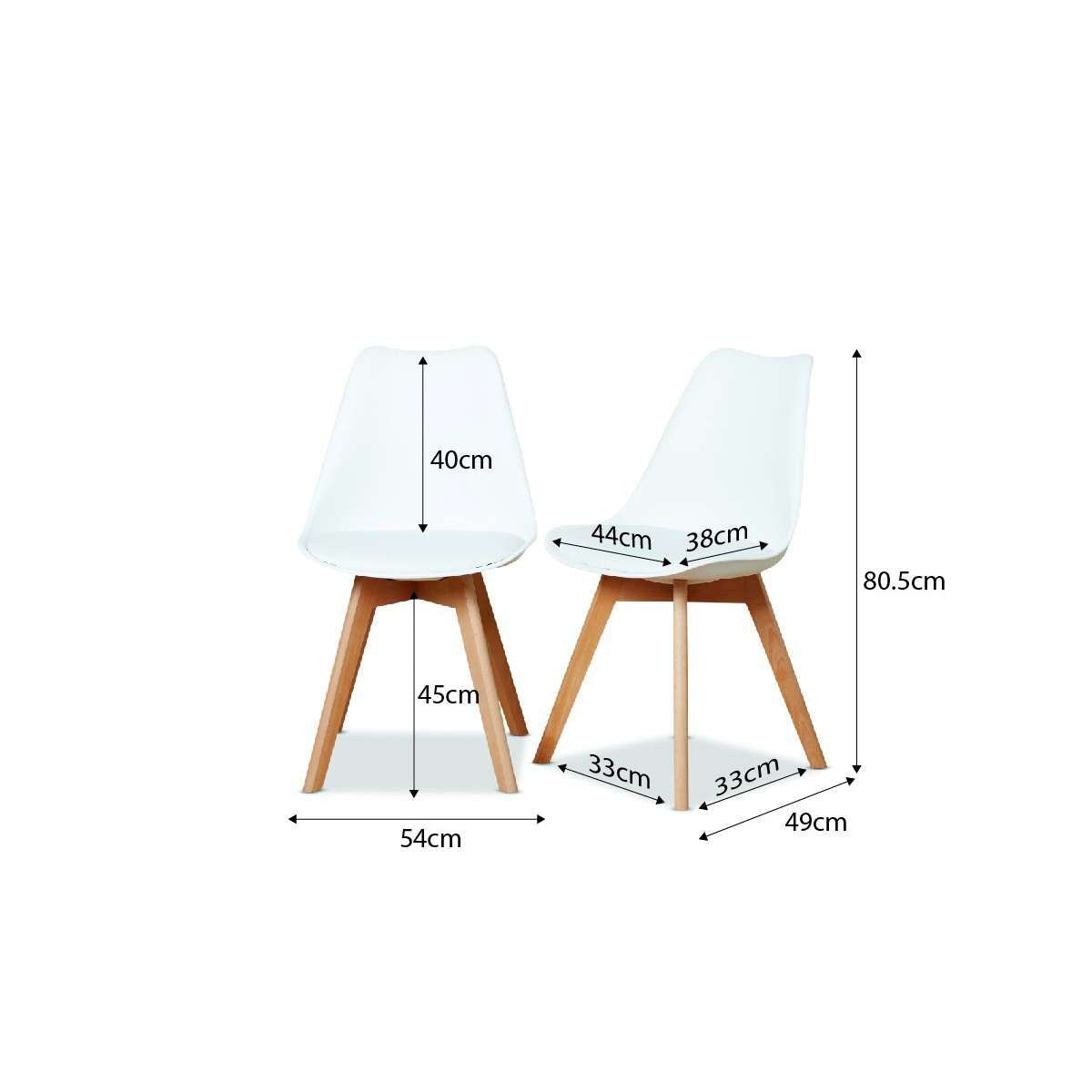 Contemporary Dining Chairs Set of 2 White | Dining Furniture