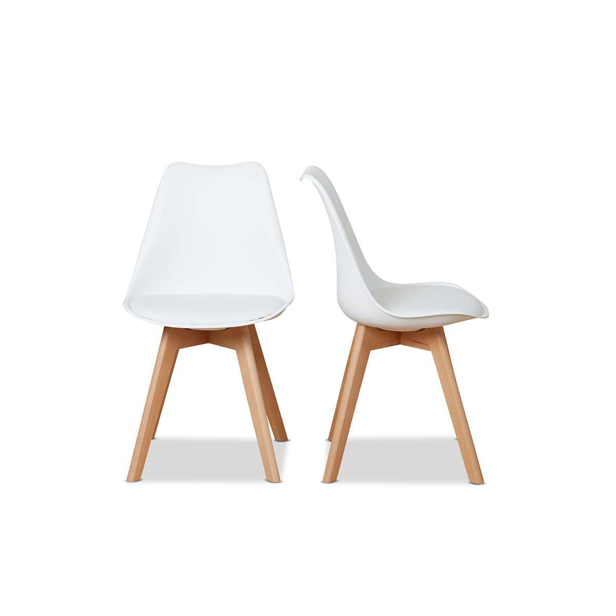 Contemporary Dining Chairs Set of 2 White | Dining Furniture