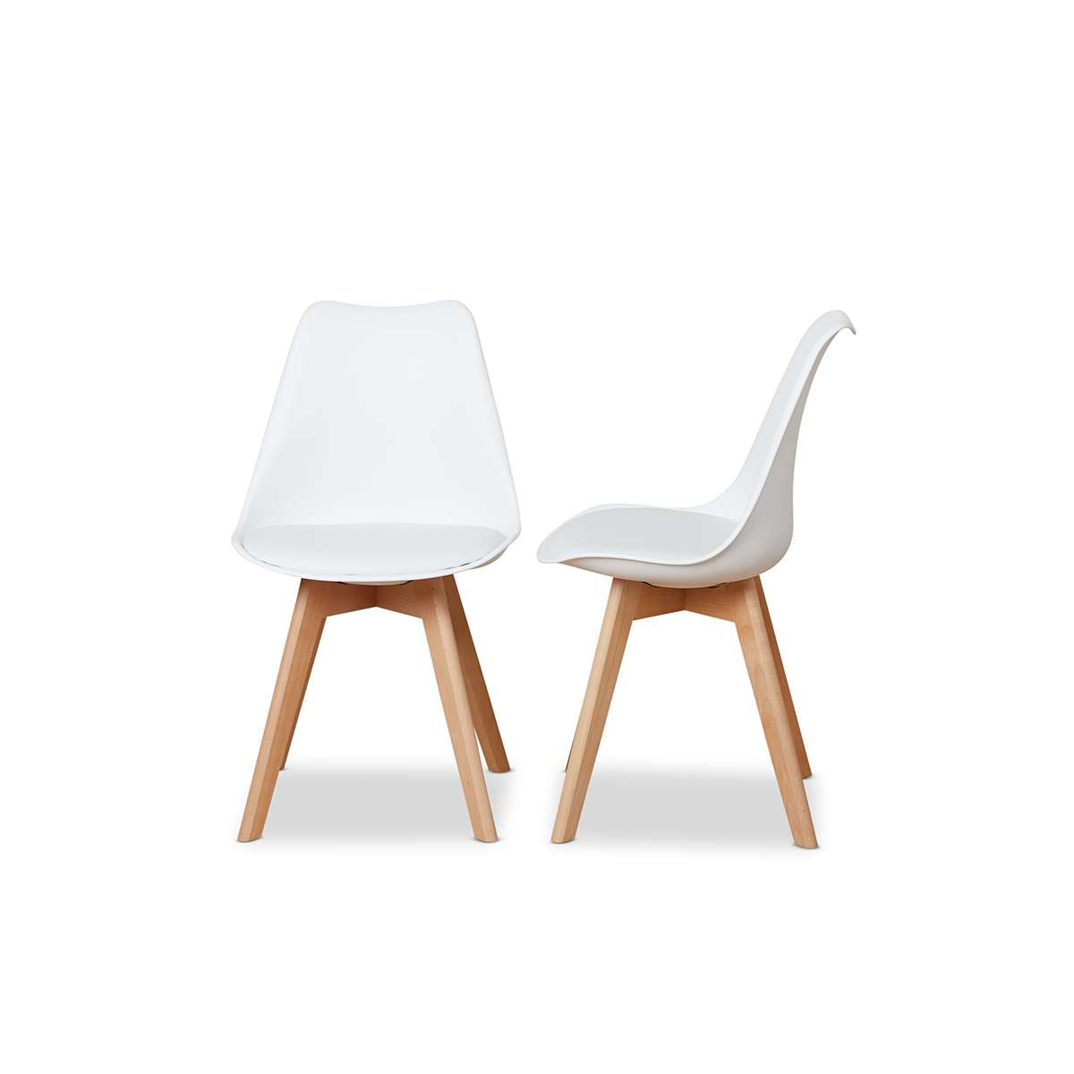 Contemporary Dining Chairs Set of 2 White | Dining Furniture