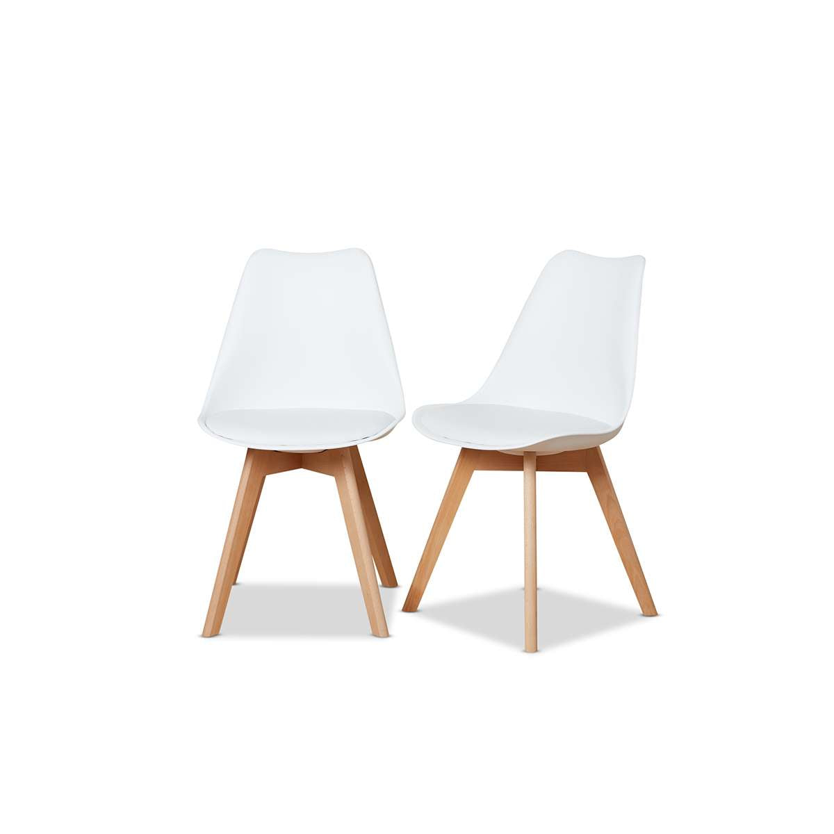 Contemporary Dining Chairs Set of 2 White | Dining Furniture