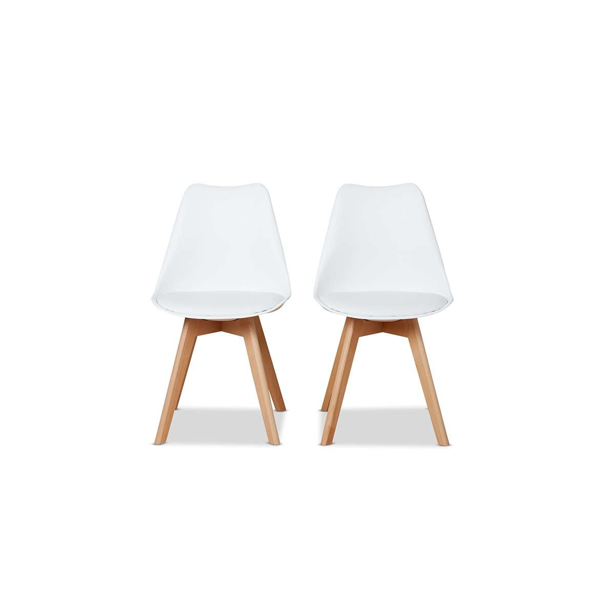 Contemporary Dining Chairs Set of 2 White | Dining Furniture