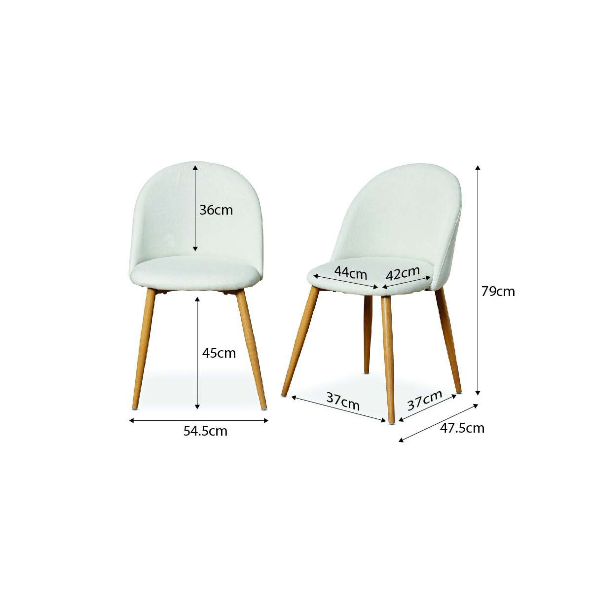 Londyn Dining Chairs - Set of 2 - Natural - Mocka New Zealand