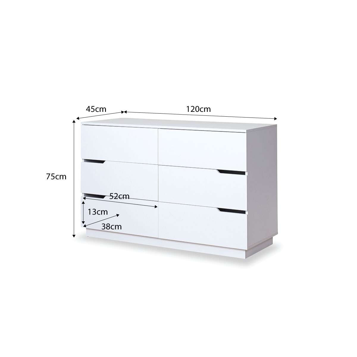 Zack Six Drawer - White Bundle - Mocka New Zealand