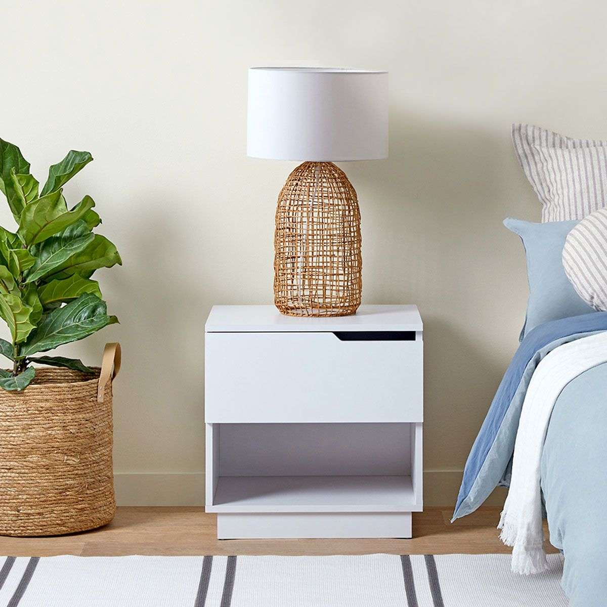 Zack Bedside Table - White Bundle - Mocka New Zealand