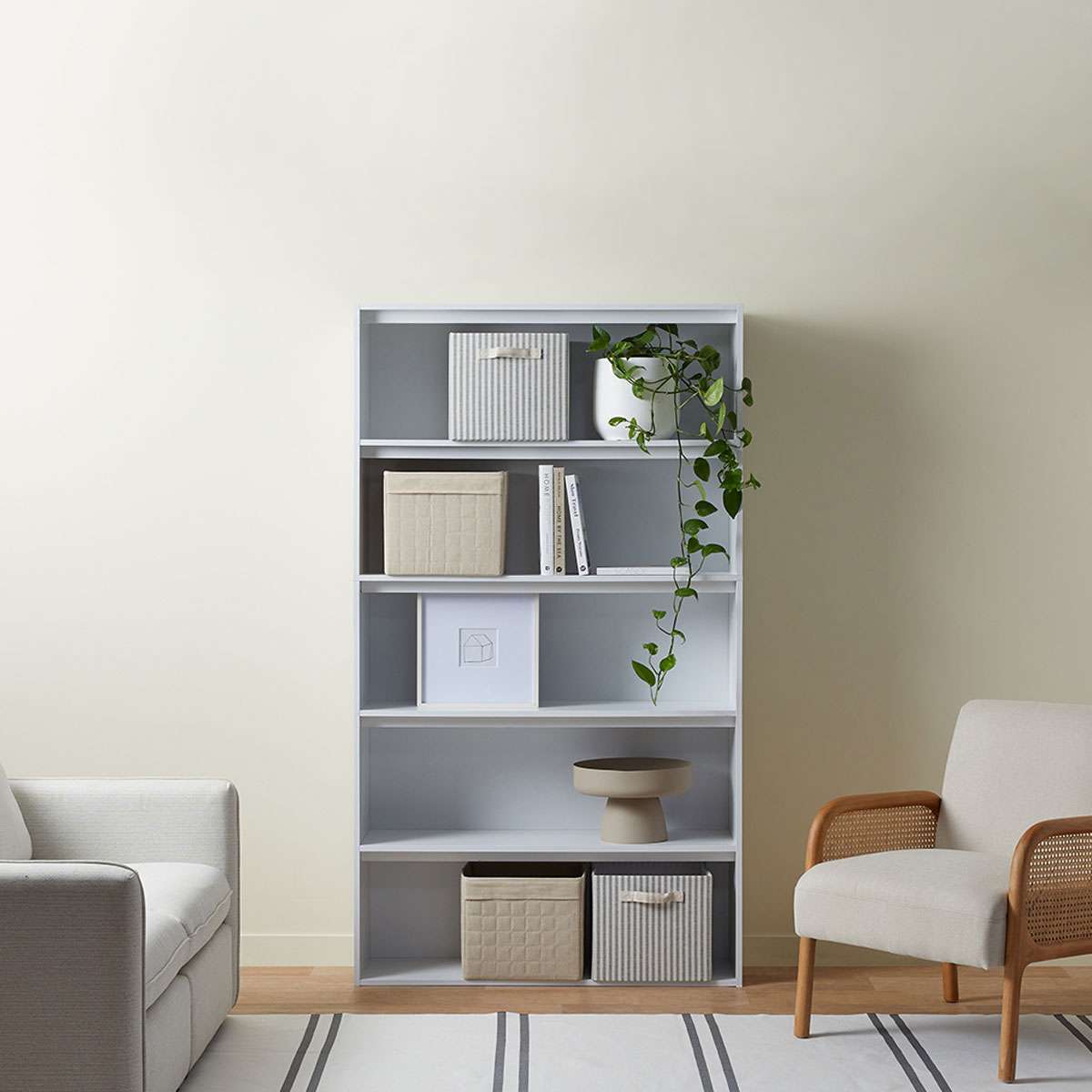 Five Shelf Bookcase White Home Furniture Mocka Nz 7628