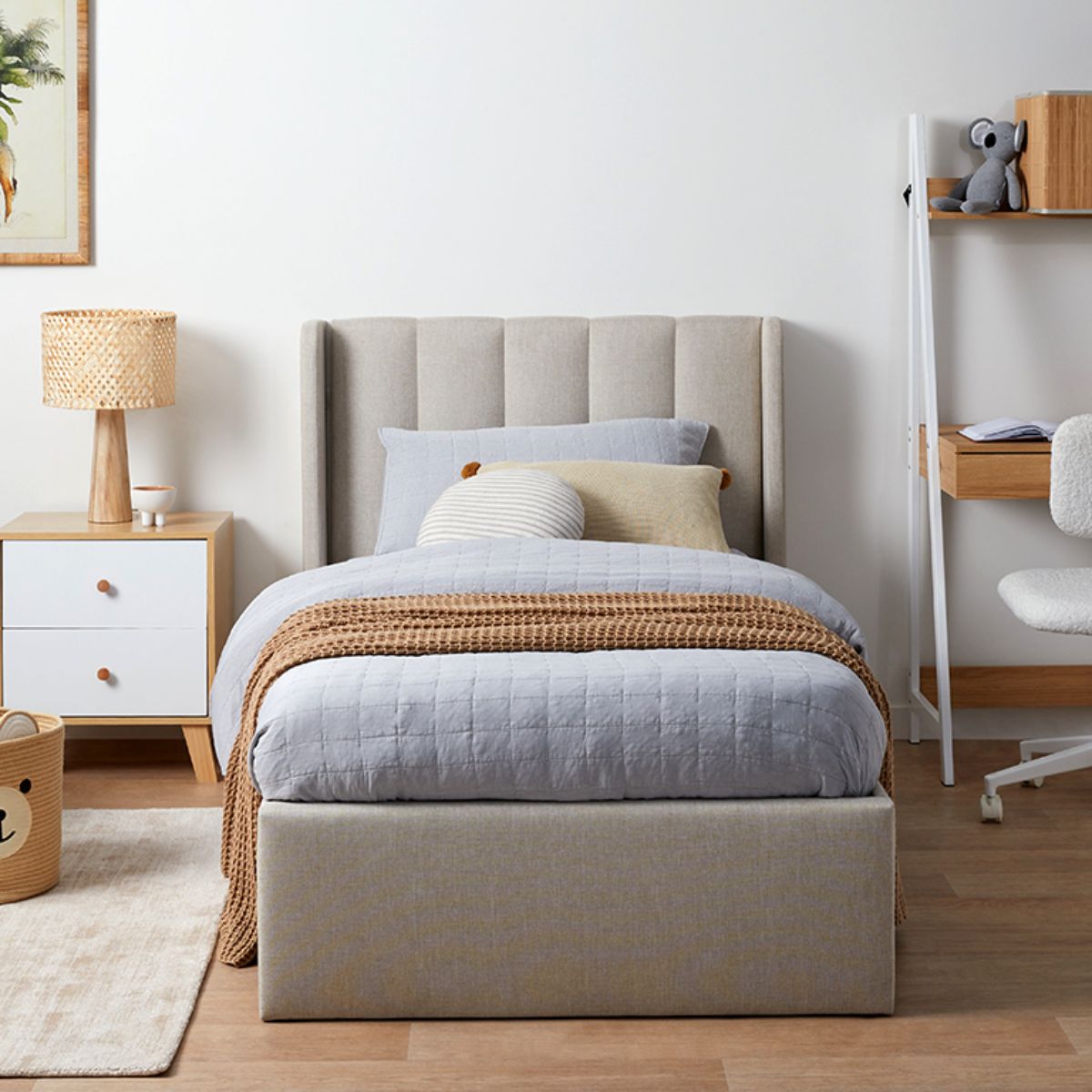 Quinn Single Bed - Natural | Bedroom Furniture | Mocka NZ