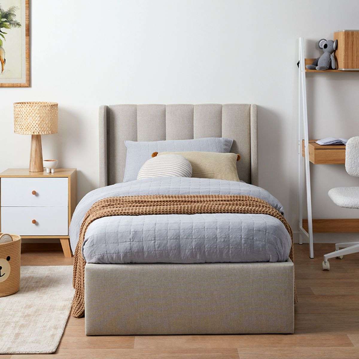 Quinn Single Bed - Natural | Bedroom Furniture | Mocka NZ