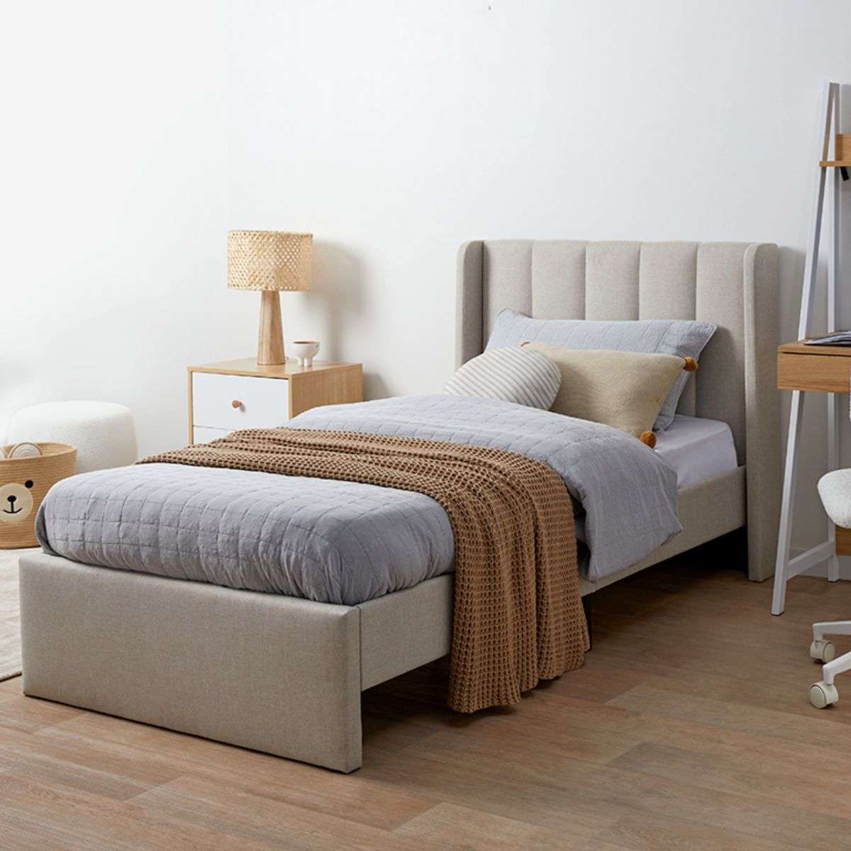 Quinn Single Bed - Natural | Bedroom Furniture | Mocka NZ