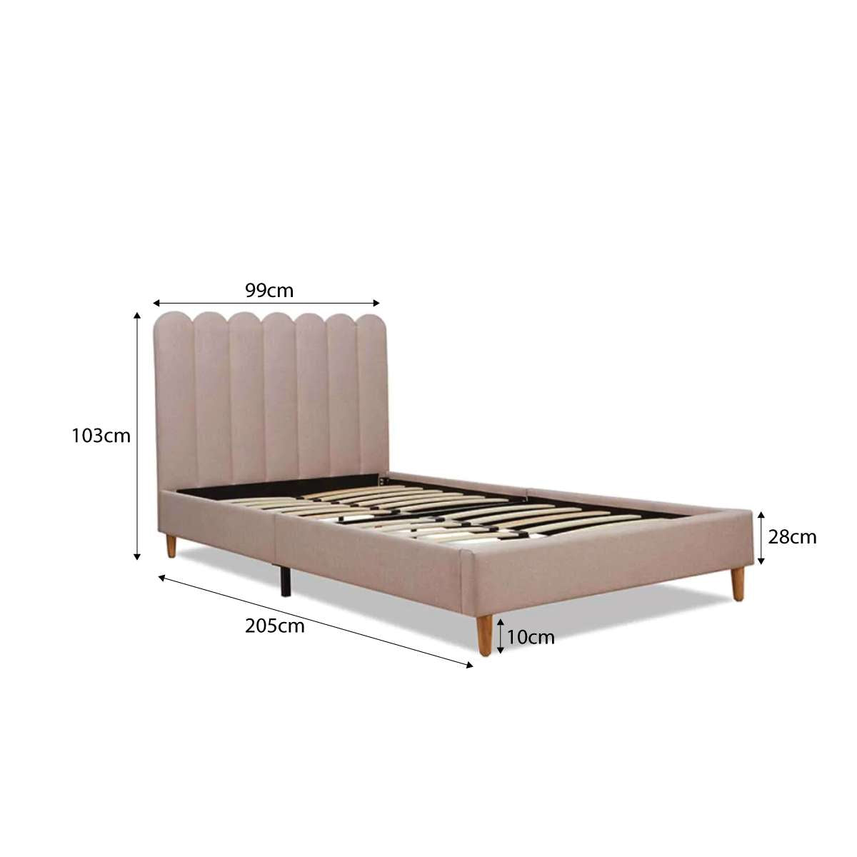 Fiona Single Bed - Dusty Pink | Kids Furniture | Mocka NZ