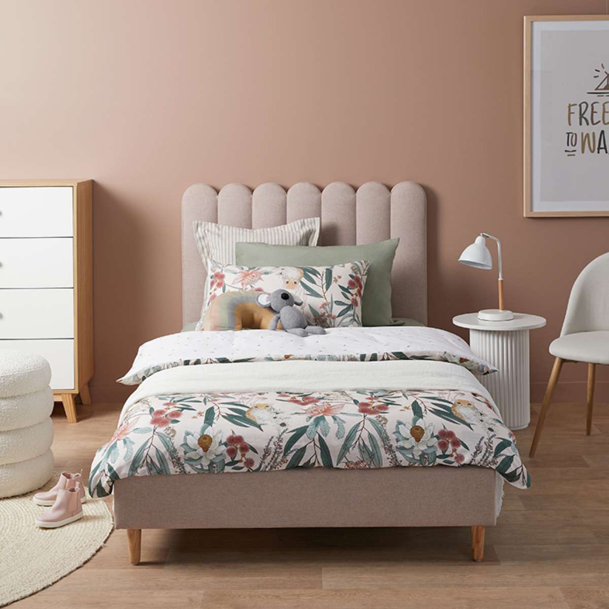 Fiona Single Bed - Dusty Pink - Mocka New Zealand