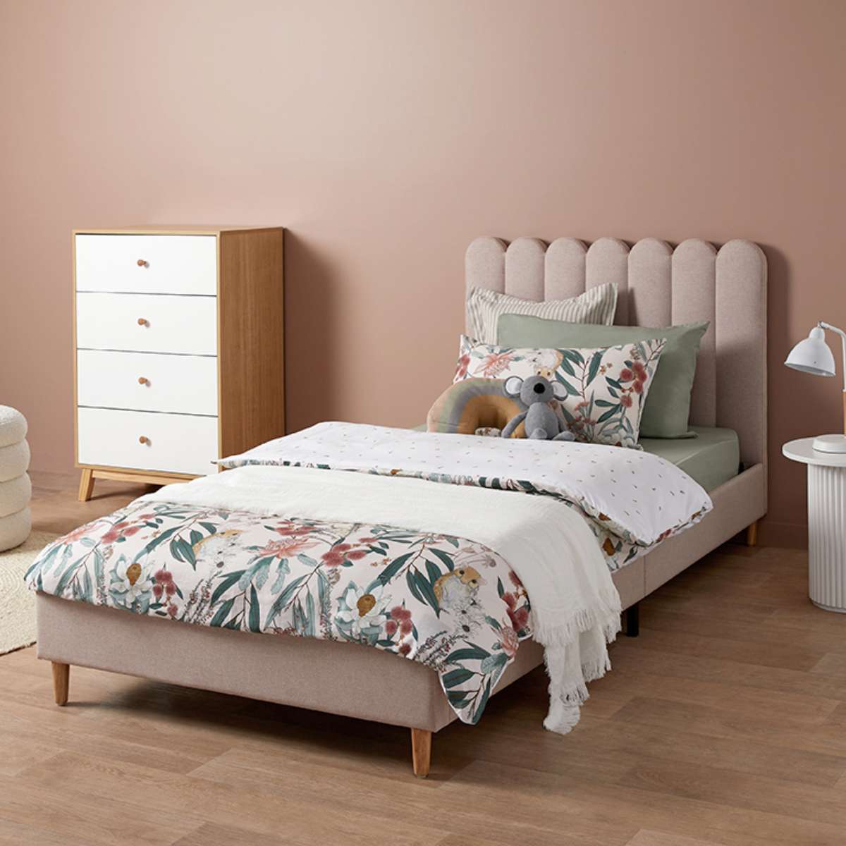 Fiona Single Bed - Dusty Pink | Kids Furniture | Mocka NZ