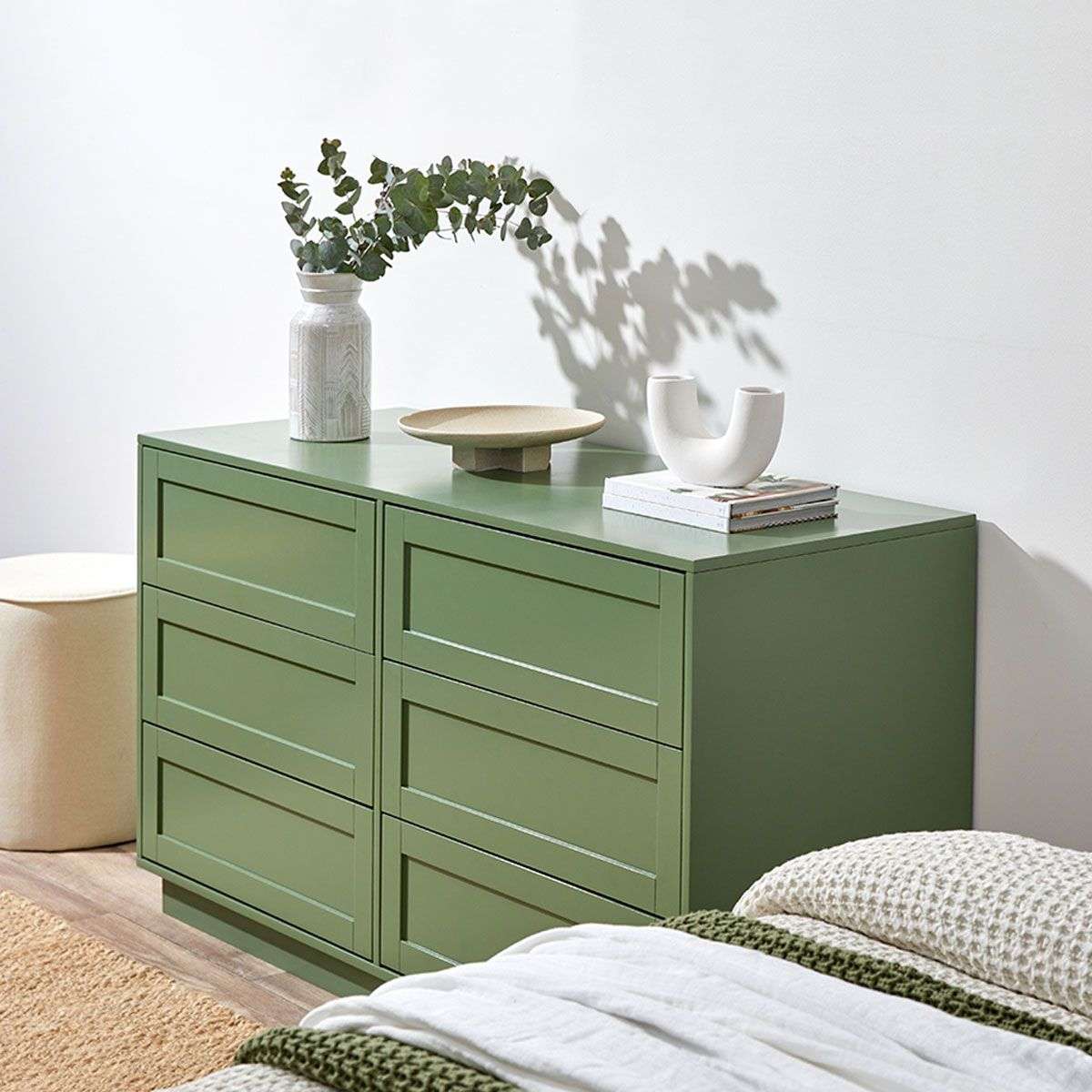 Eros Six Drawer - Sage Green | Home Furniture | Mocka NZ