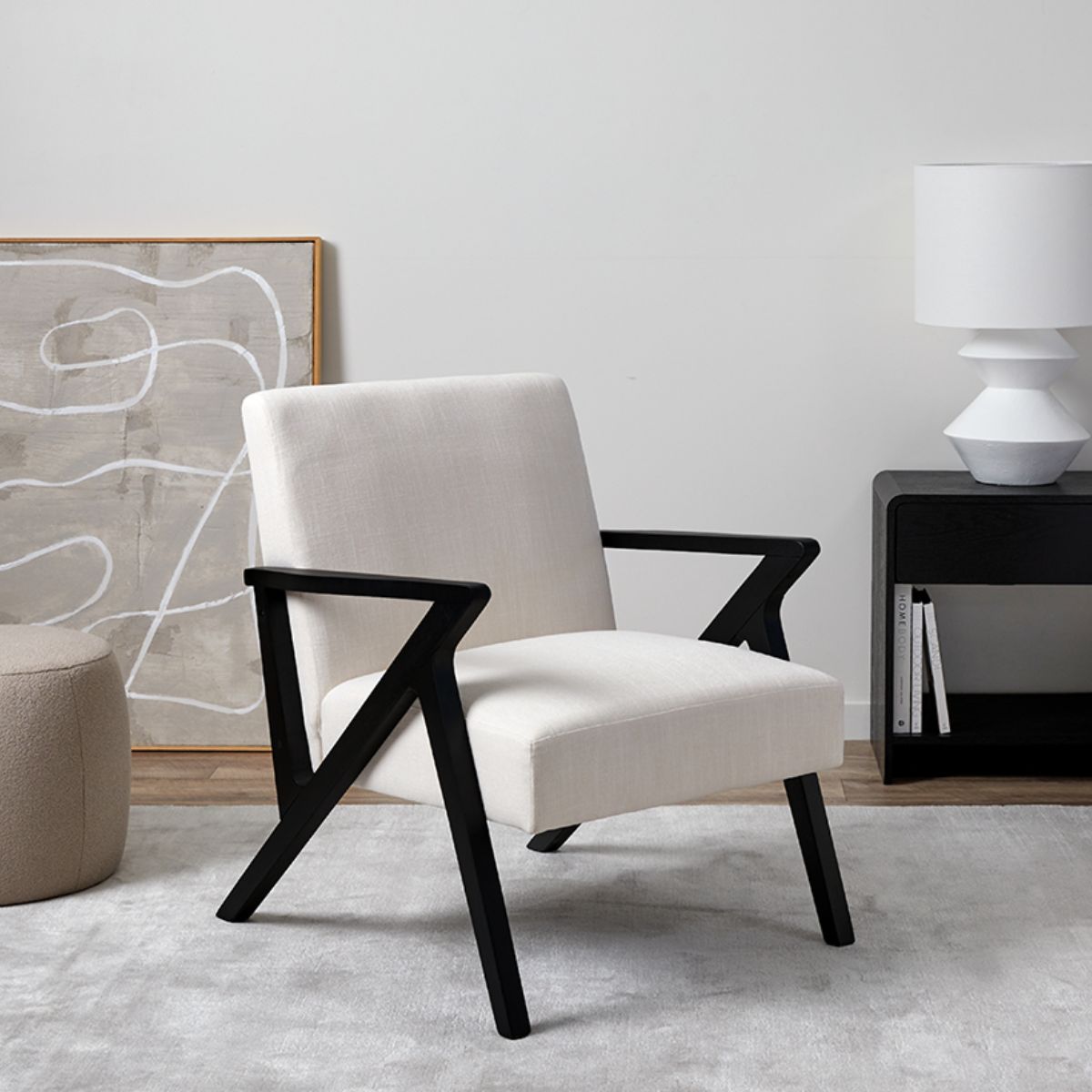 Hector Occasional Chair - Black/Natural | Home Furniture