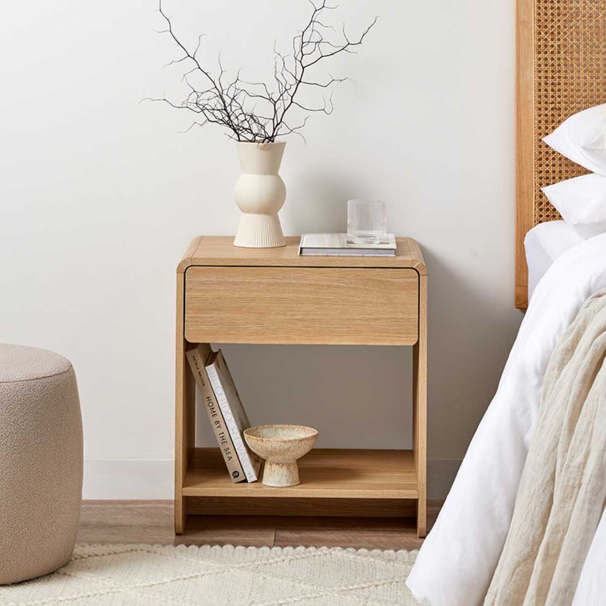 Owen Bedside Table - Natural | Bedroom Furniture | Mocka NZ