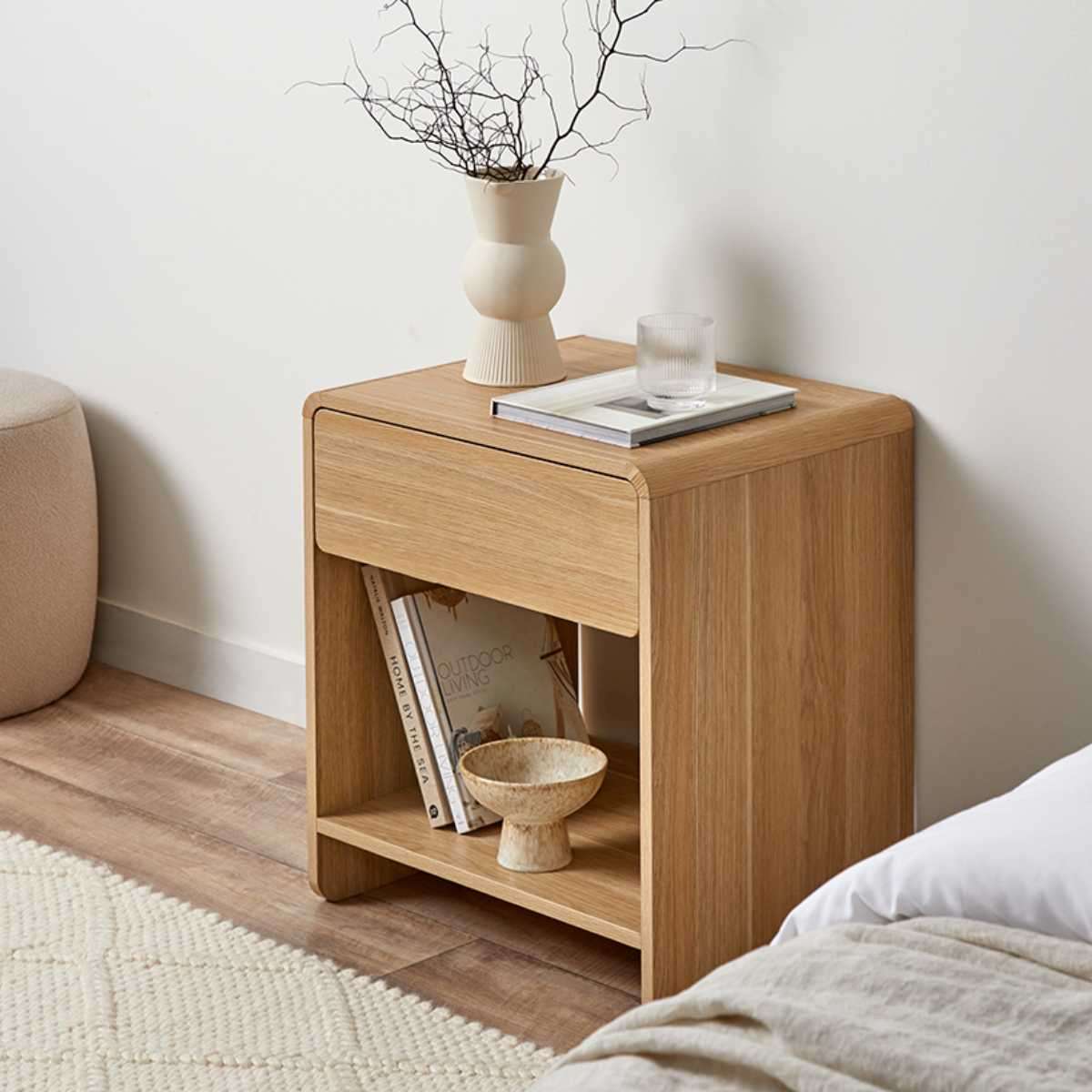 Owen Bedside Table - Natural | Bedroom Furniture | Mocka NZ