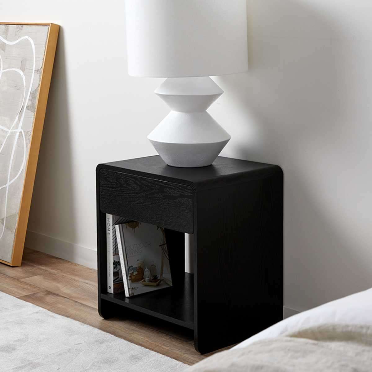 Owen Bedside Table - Black | Bedroom Furniture | Mocka NZ