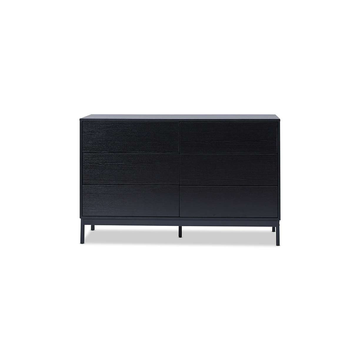 Zander Six Drawer - Black | Home Furniture | Mocka NZ