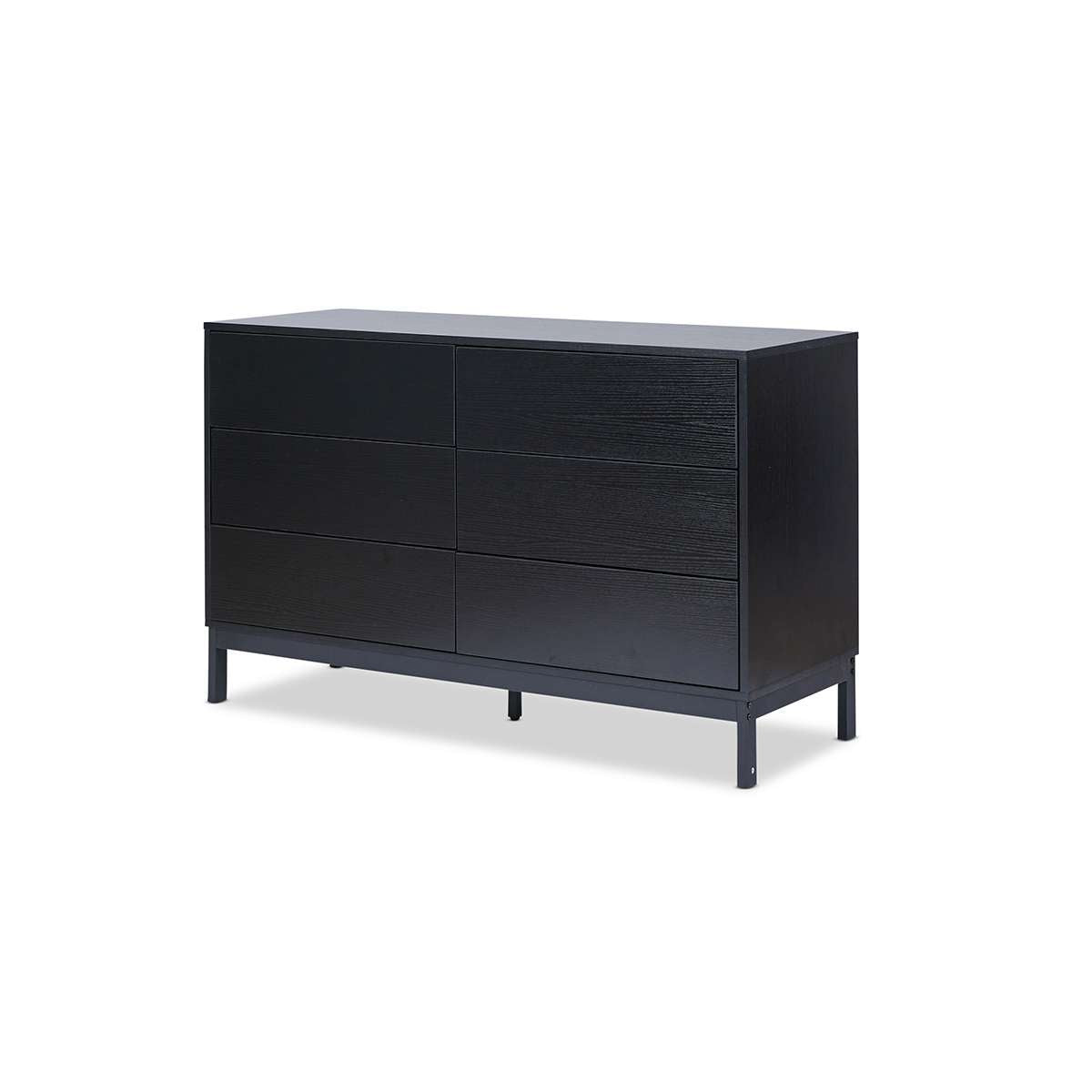 Zander Six Drawer - Black | Home Furniture | Mocka NZ