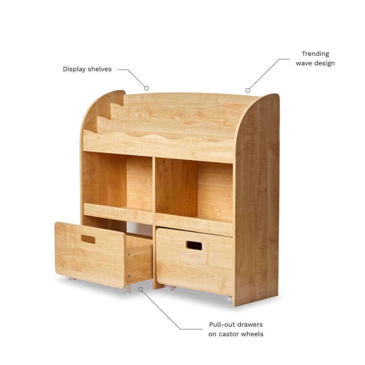 Theo Kids Bookshelf and Toy Drawer Organiser - Mocka New Zealand