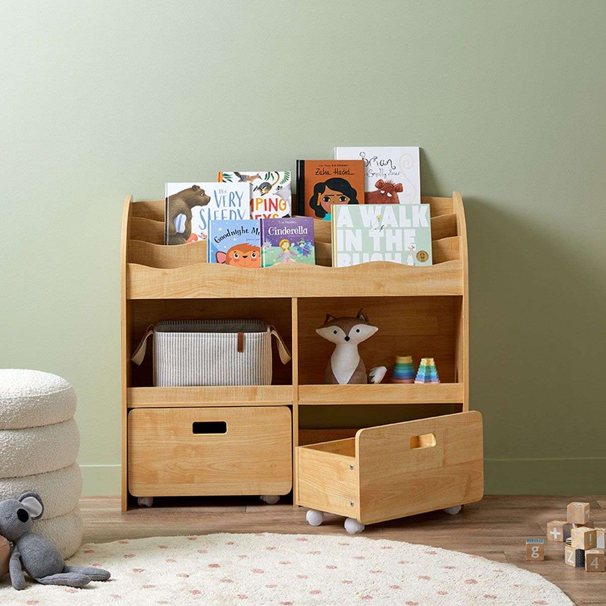 Theo Kids Bookshelf and Toy Drawer Organiser - Mocka New Zealand