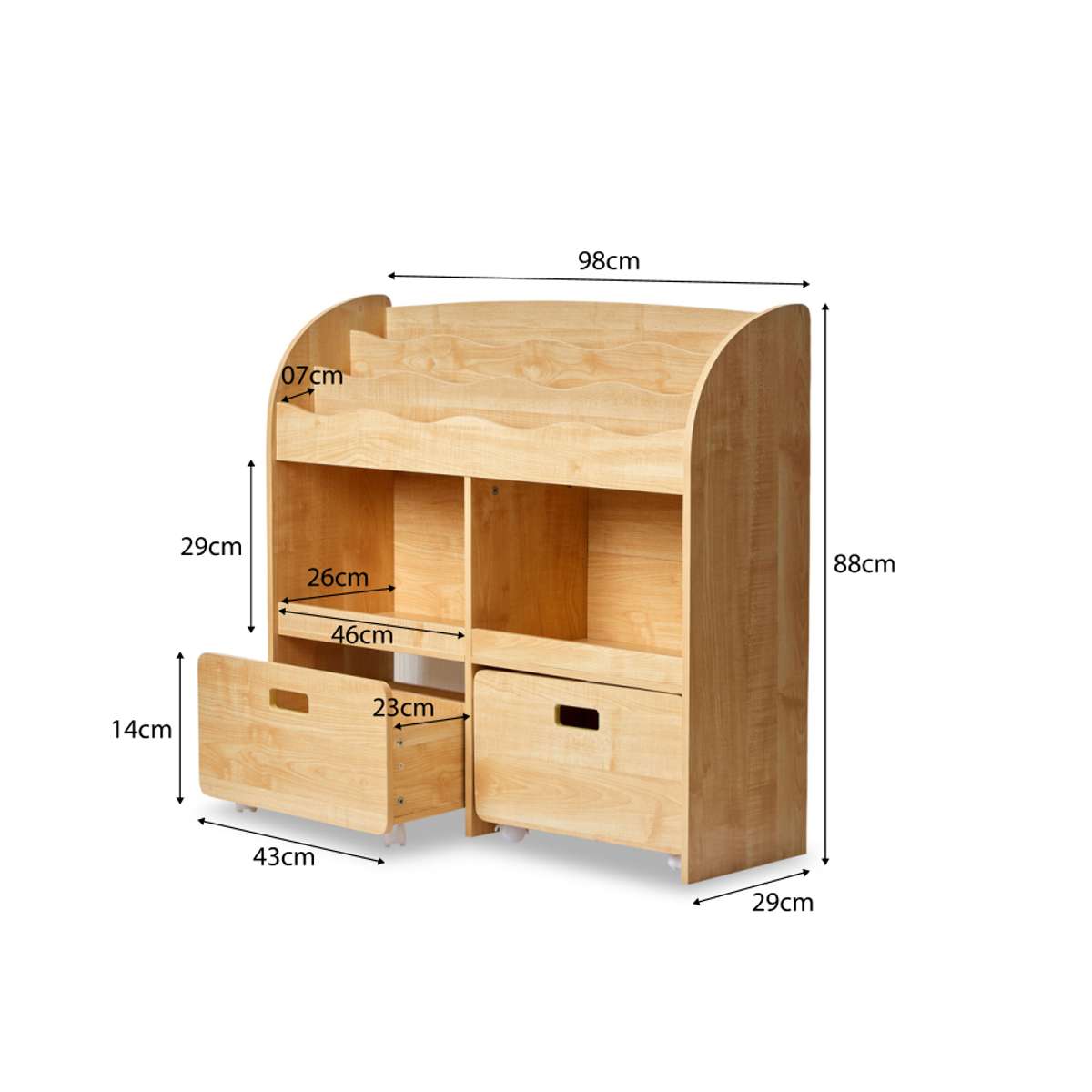 Theo Kids Bookshelf and Toy Drawer Organiser - Mocka New Zealand