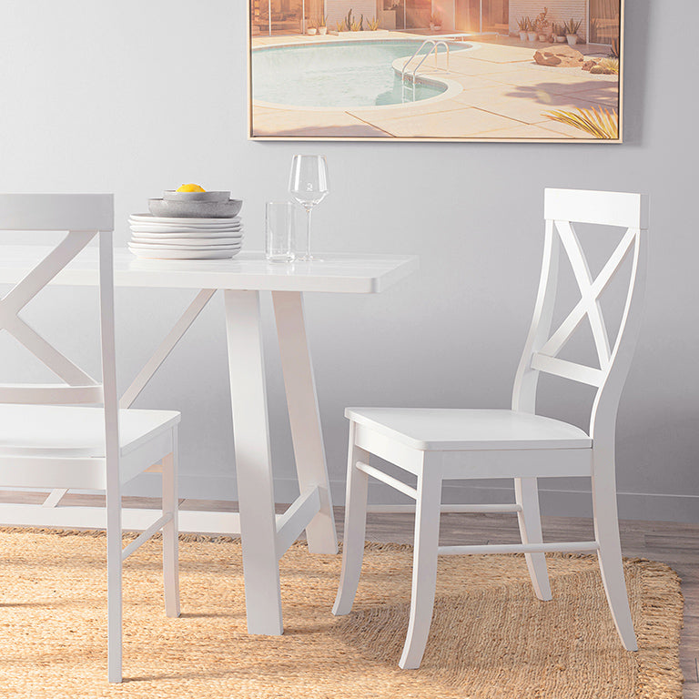 Hamptons Dining Chair - Set of 2 - White - Mocka New Zealand