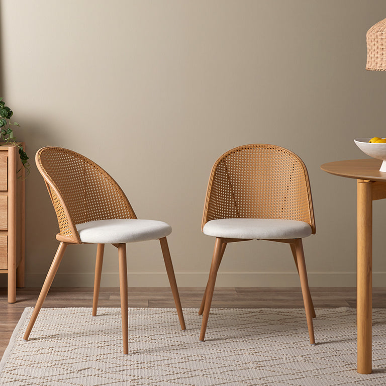 Avila Dining Chair - Set of 2 - Natural - Mocka New Zealand