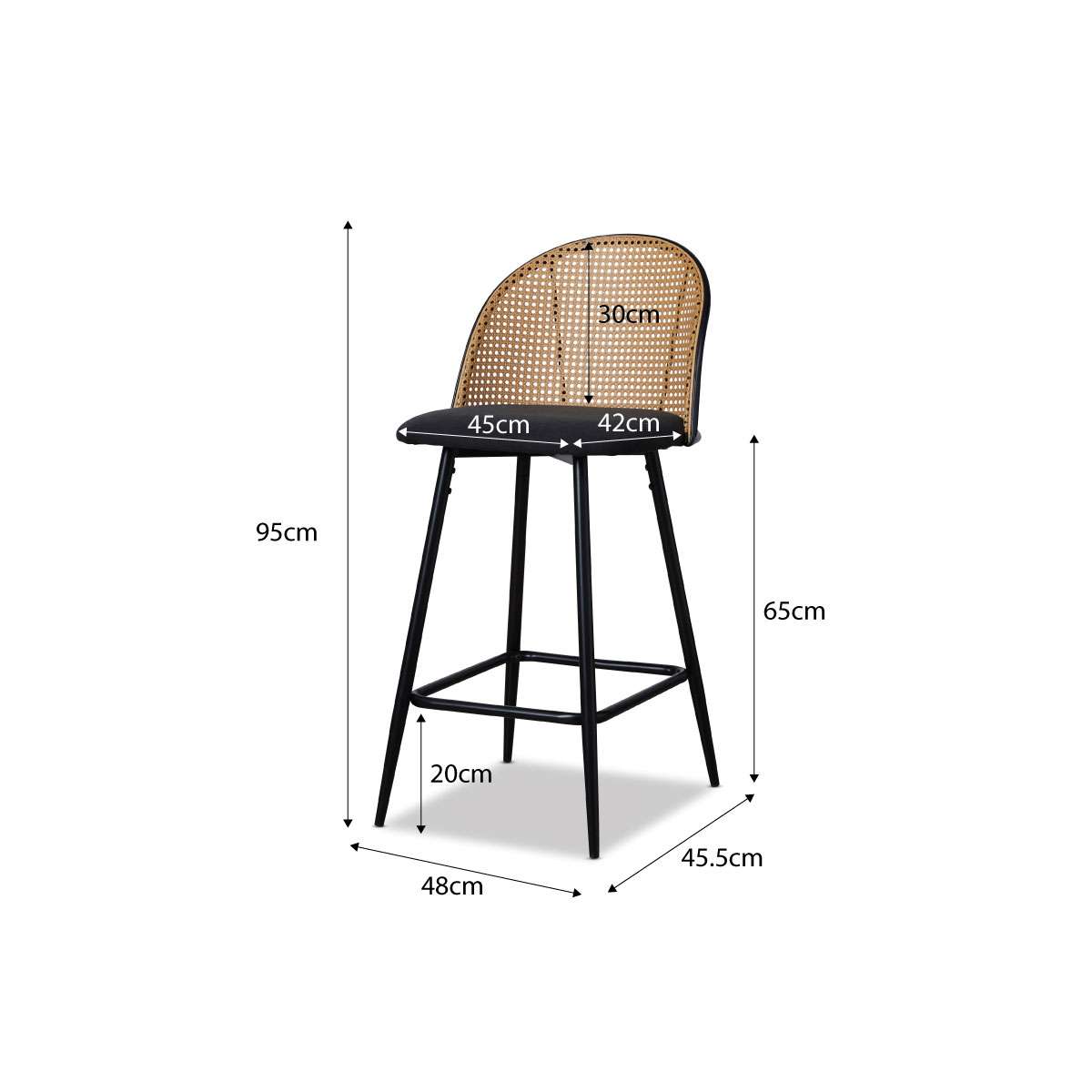 Avila Bar Stool - Black - Mocka New Zealand