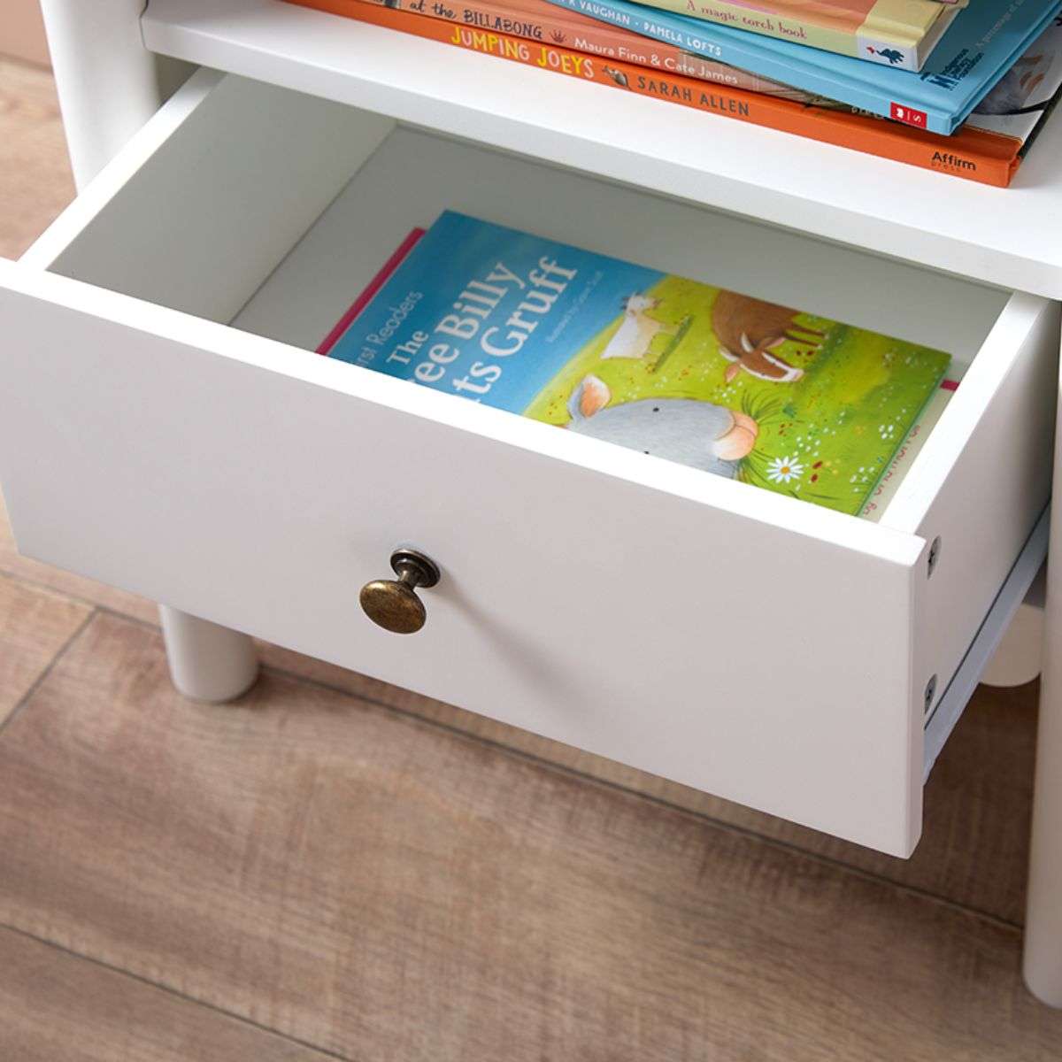 Maisie Scalloped Bedside Table - White - Mocka New Zealand