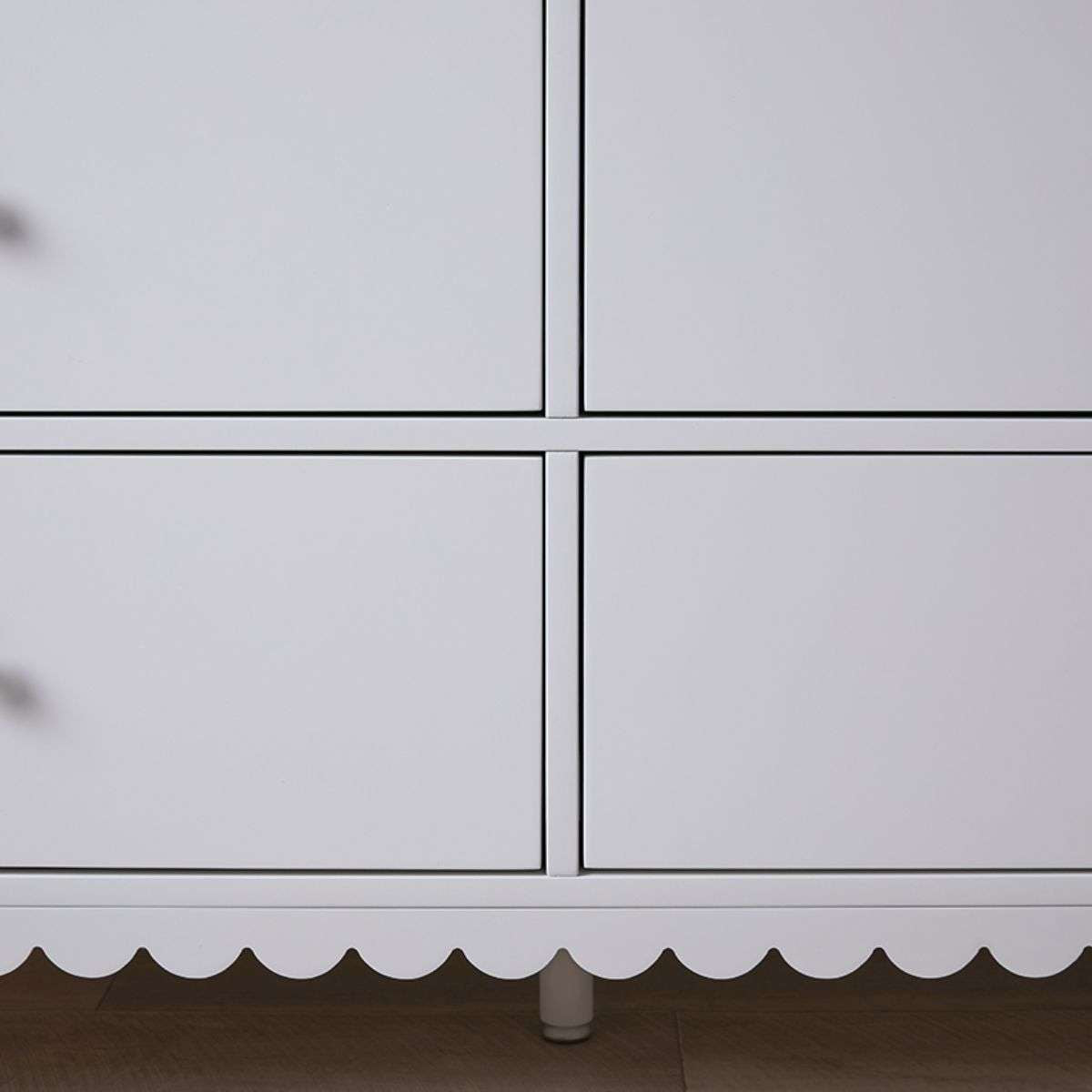 Maisie Scalloped Six Drawer - White - Mocka New Zealand