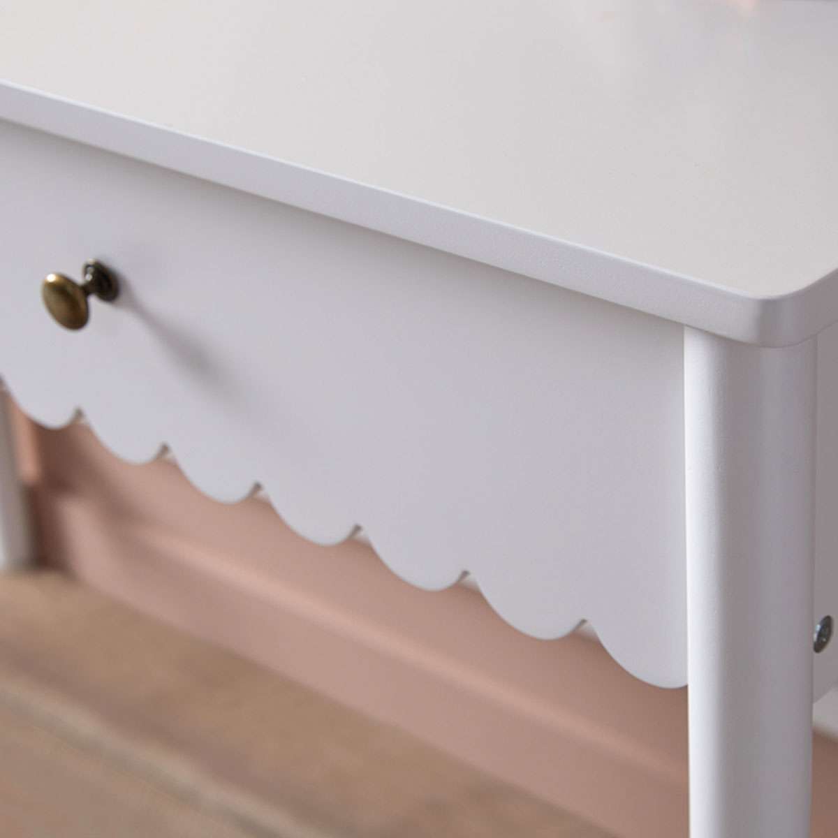 Maisie Scalloped Desk - White - Mocka New Zealand