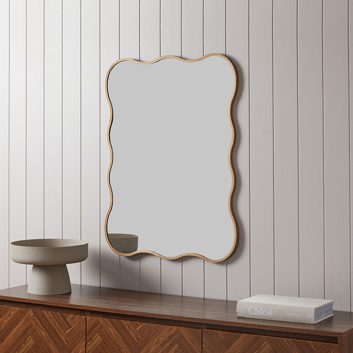 Wavey Mirror - Gold - Mocka New Zealand