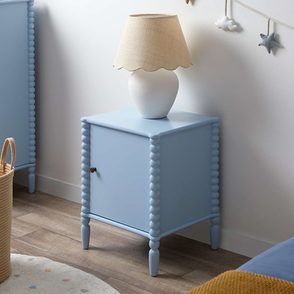 Betti Bobbin Bedside Table - Ice Blue - Mocka New Zealand