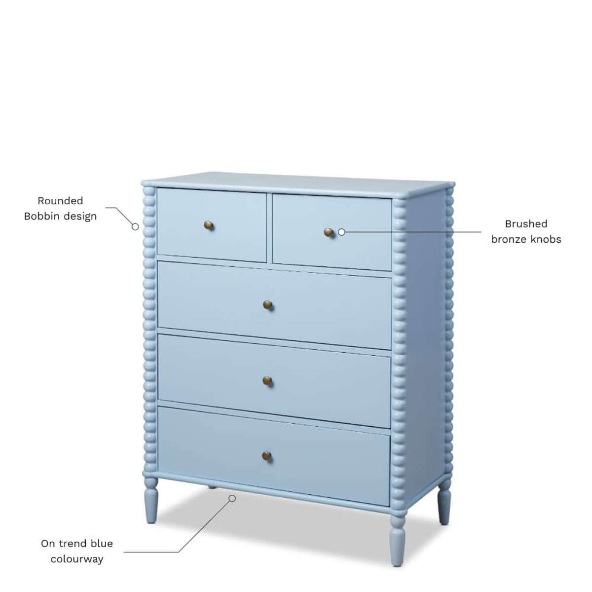 Betti Bobbin Tallboy - Ice Blue - Mocka New Zealand