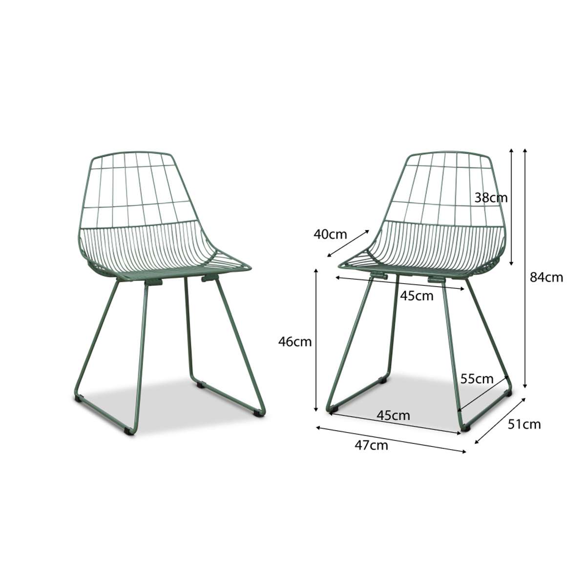 Hunter Outdoor Dining Chair Set - Forest Green | Mocka NZ