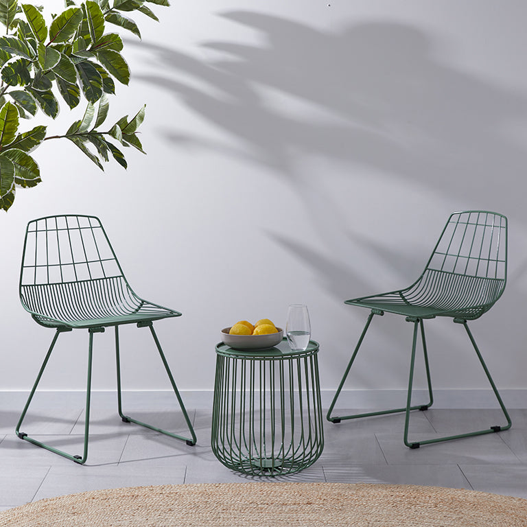 Hunter Outdoor Dining Chair Set - Forest Green | Mocka NZ