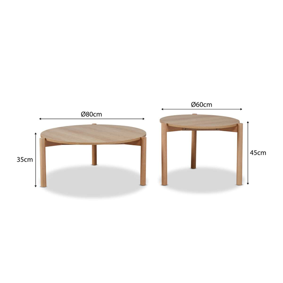 Blair Round Nesting Coffee Tables - Mocka New Zealand