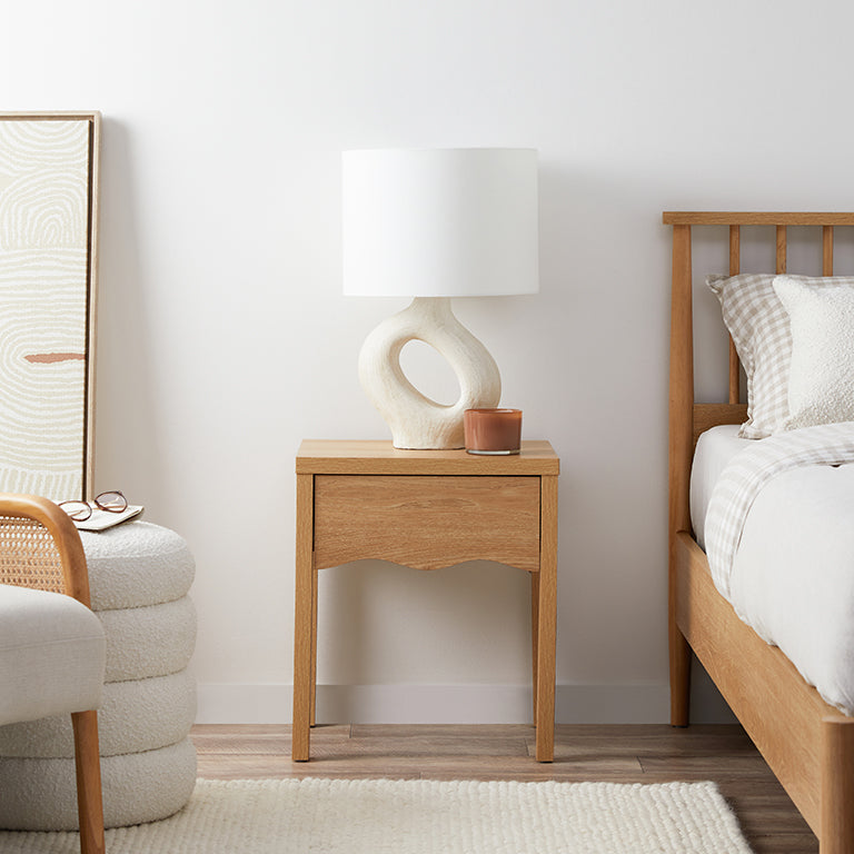 Malena Bedside Table - Natural - Mocka New Zealand