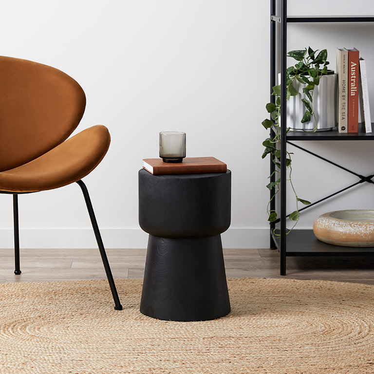 Frederick Wooden Side Table - Black - Mocka New Zealand