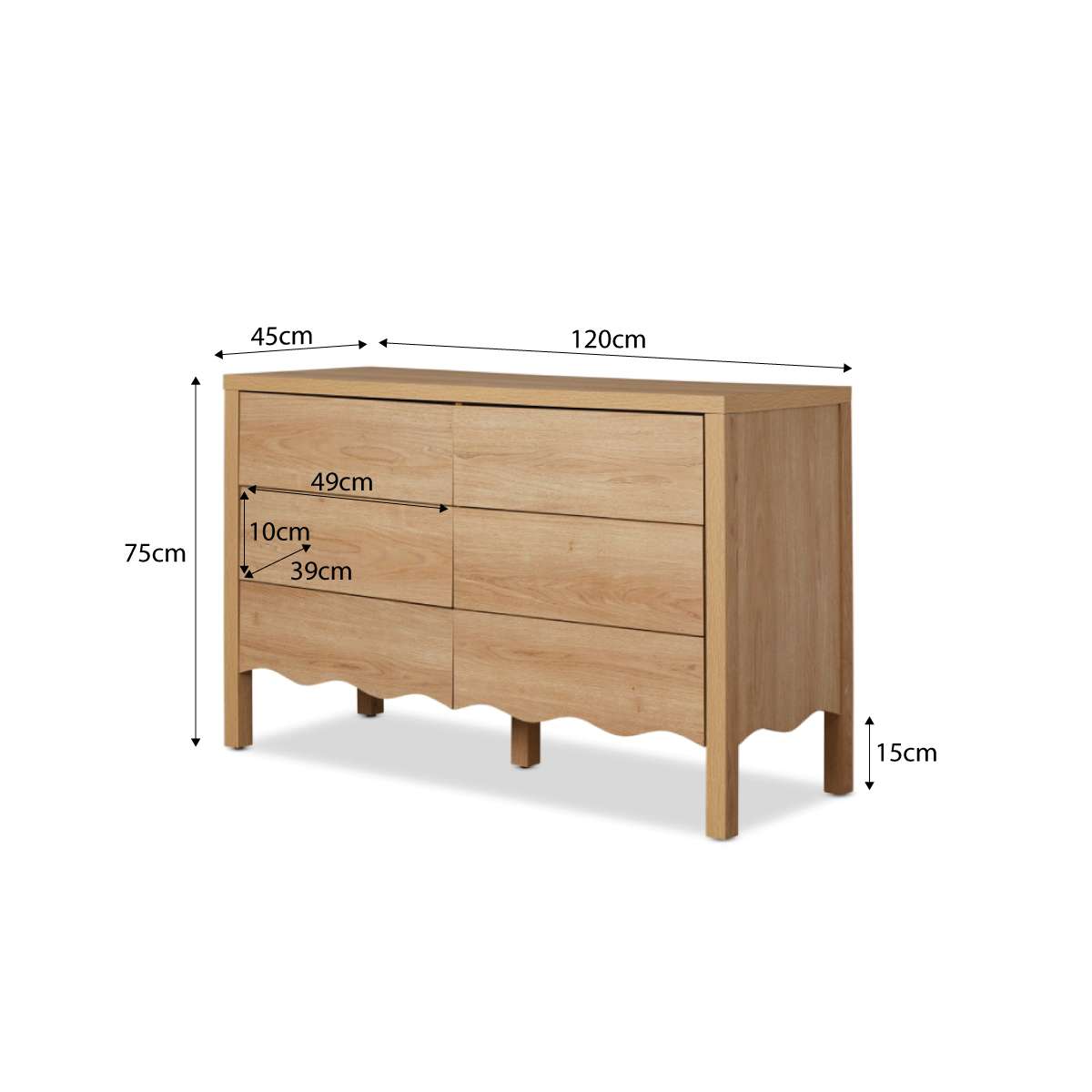 Malena Six Drawer - Natural - Mocka New Zealand