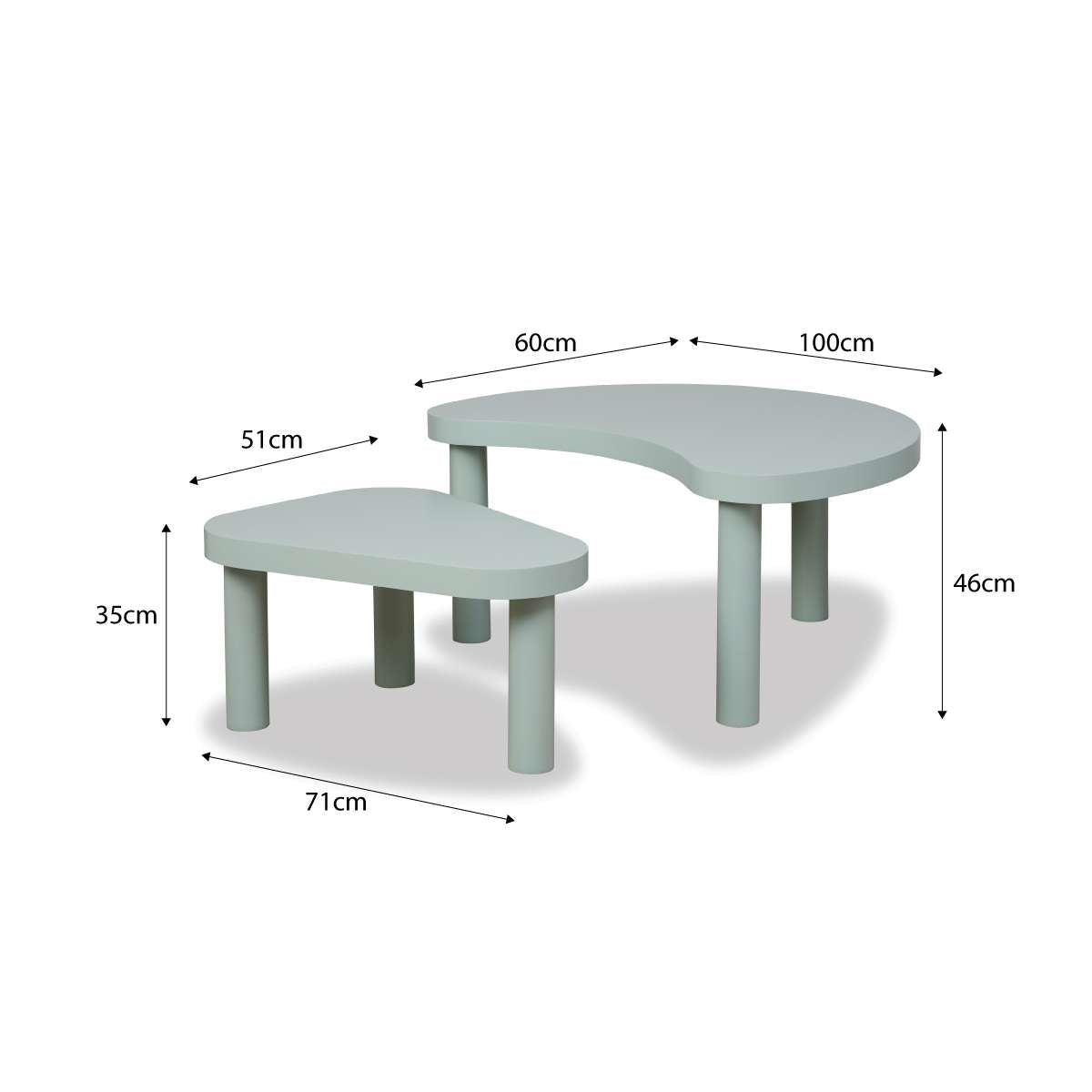 Billy Nesting Coffee Table - Sage - Mocka New Zealand