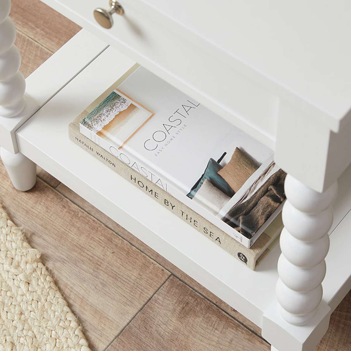 Bobbin Bedside Table - White - Mocka New Zealand