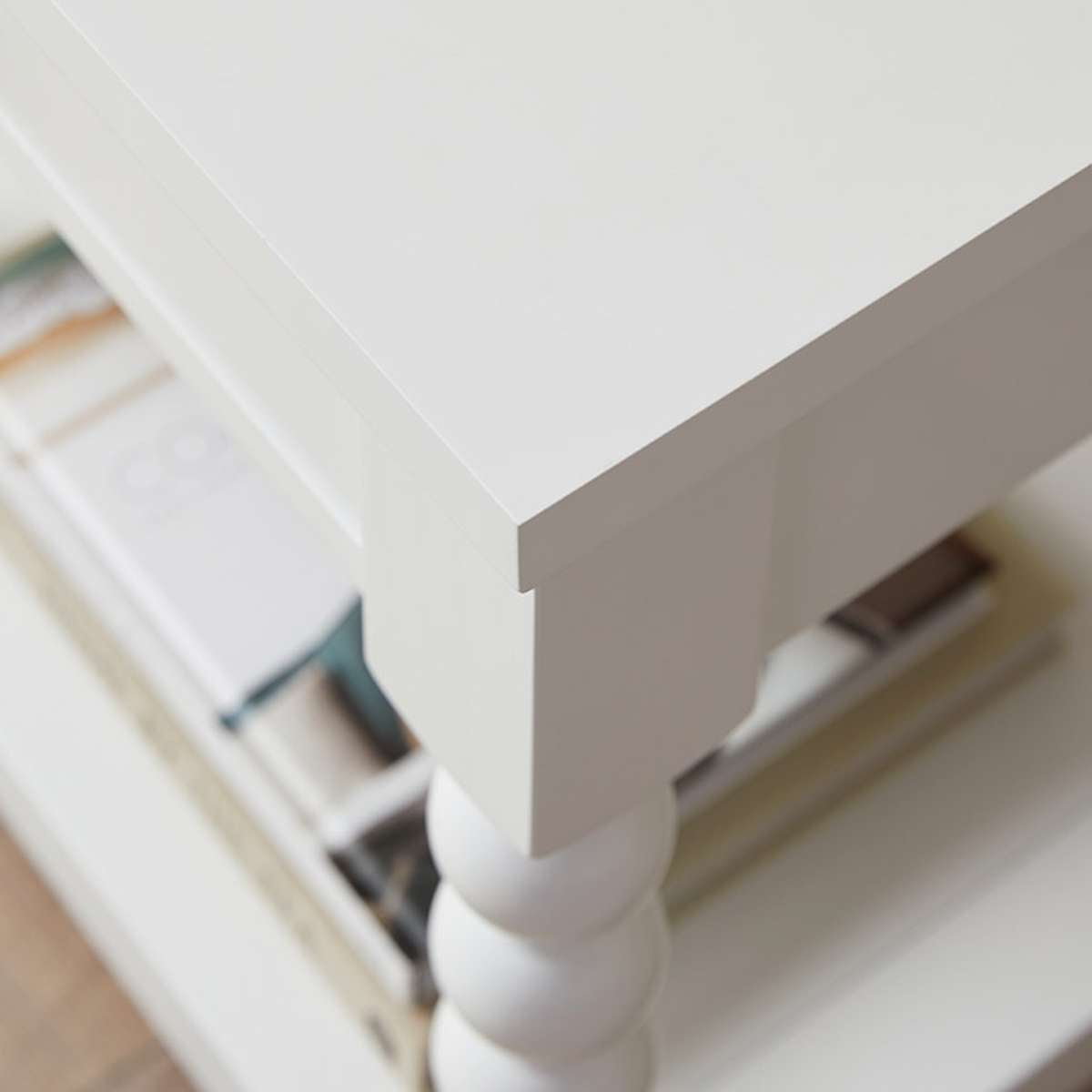 Bobbin Bedside Table - White - Mocka New Zealand